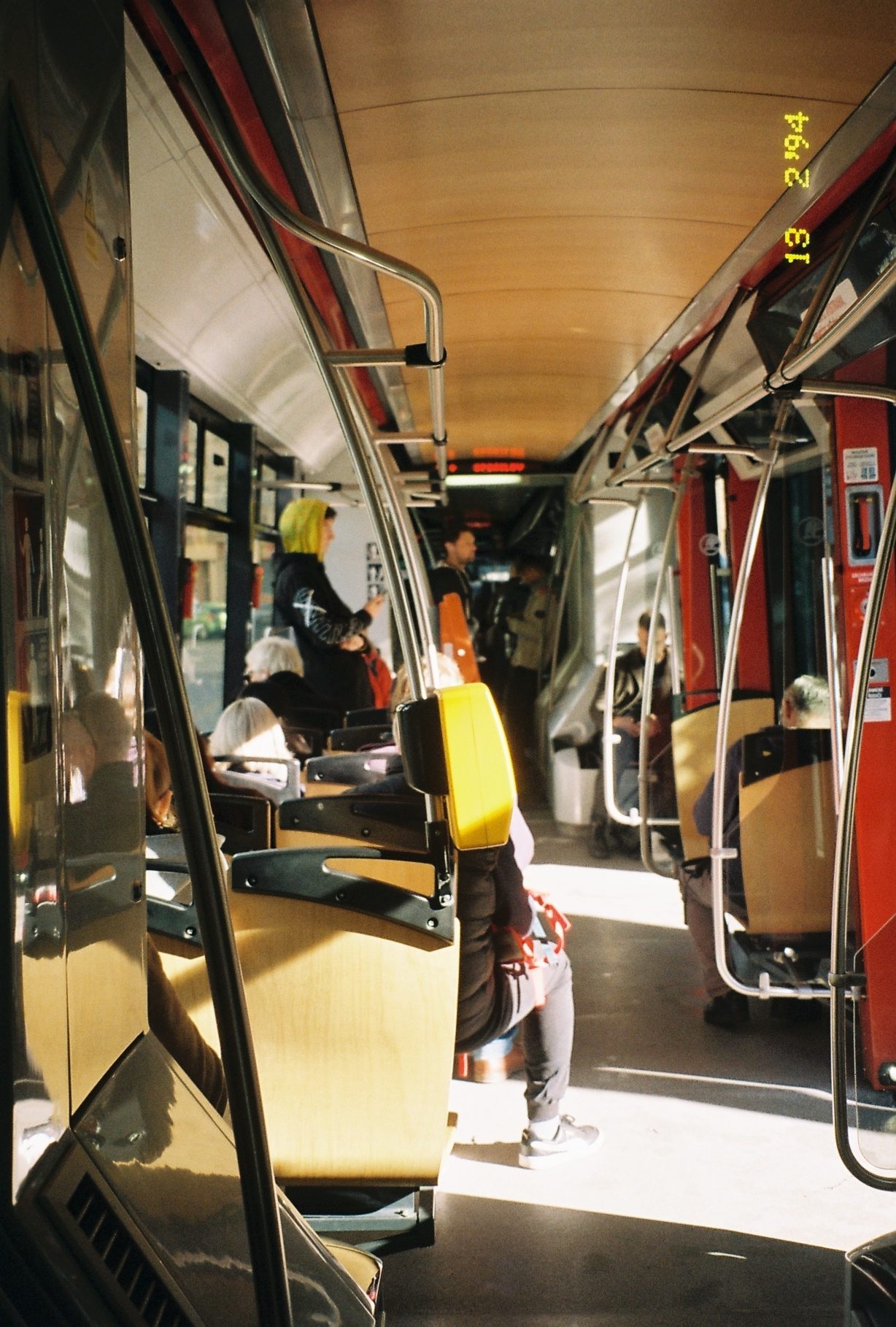 A view from inside a tram.