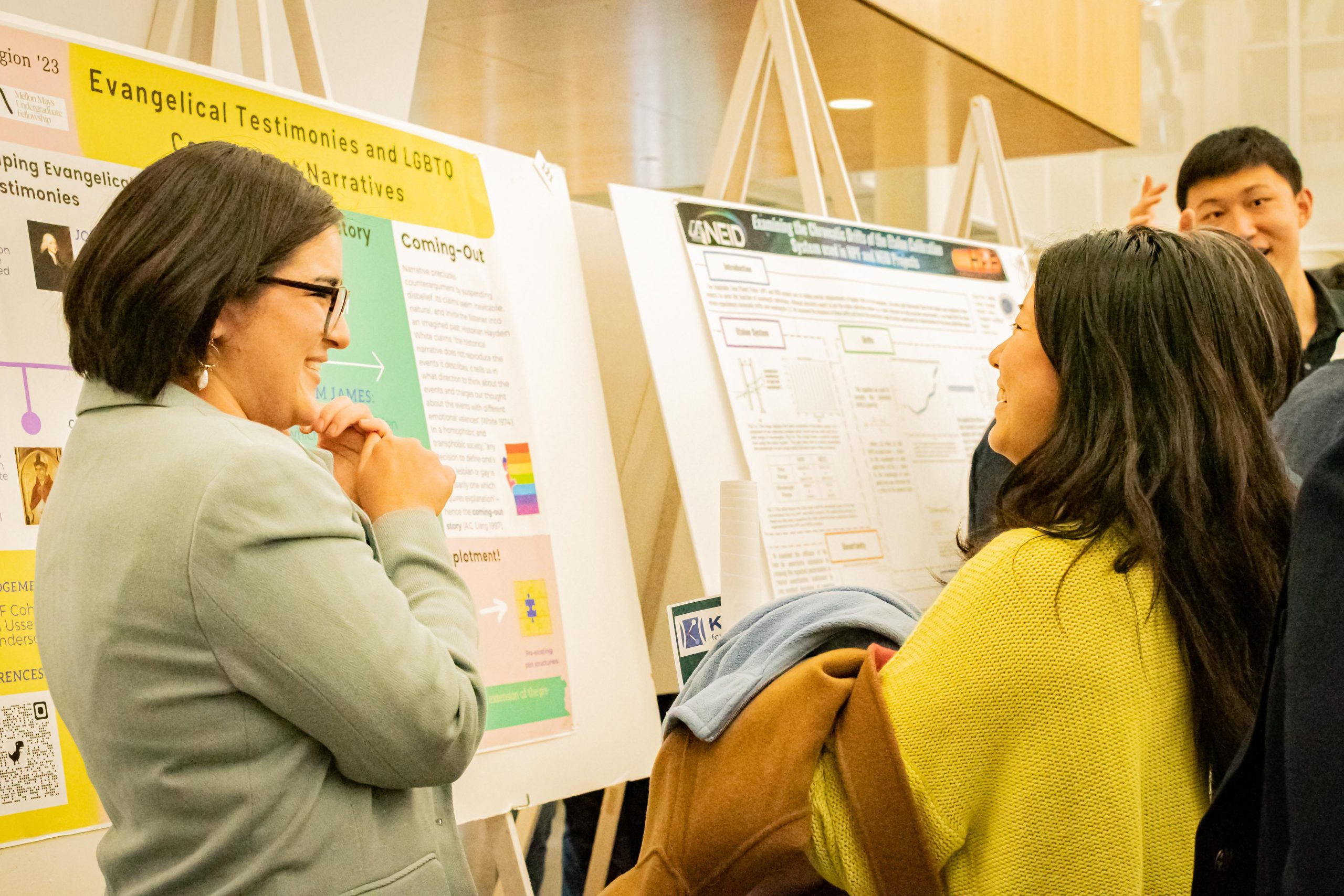 student presenting fellowship research