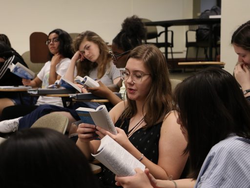 Humanities students discuss reading