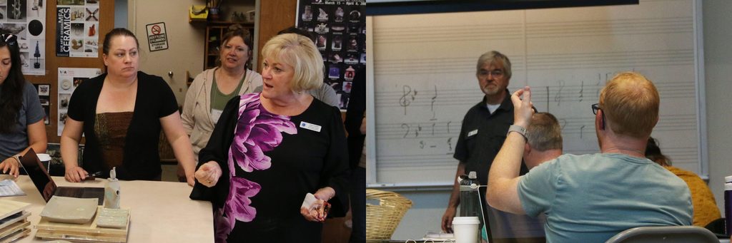 Side by side photos of APSI Consultants Alison Youlikis and Ron Rodman teaching