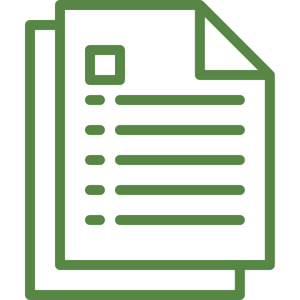 Green graphic of documents