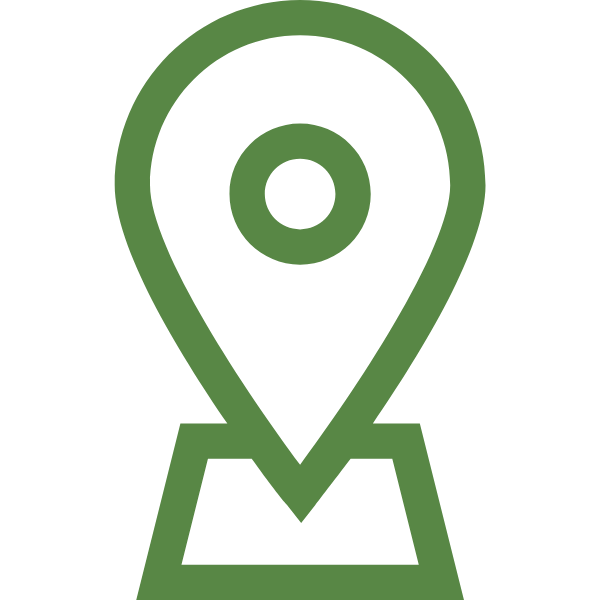 Green icon of a location marker