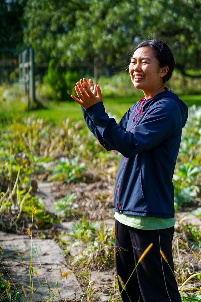 Student Explains the Growth of Vegetables in the Garden