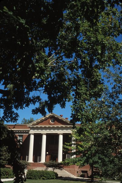 laird hall with trees in the foreground