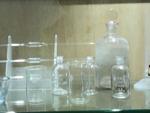 Anderson Display Case chemistry glassware