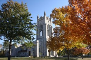 Skinner chapel with fall colors