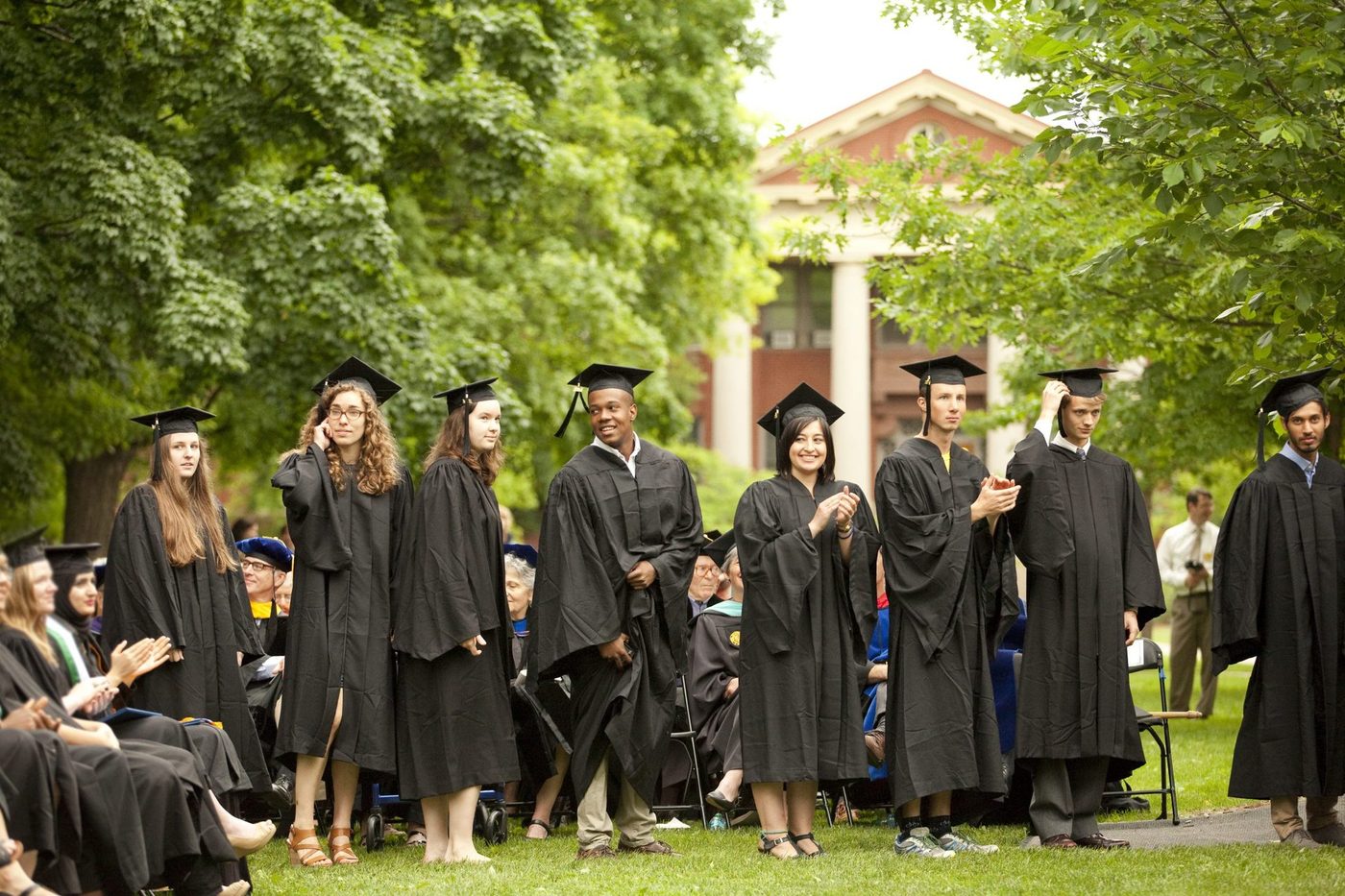 A group of students at commencement
