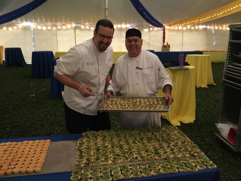 Setting up the hors d'oeuvres