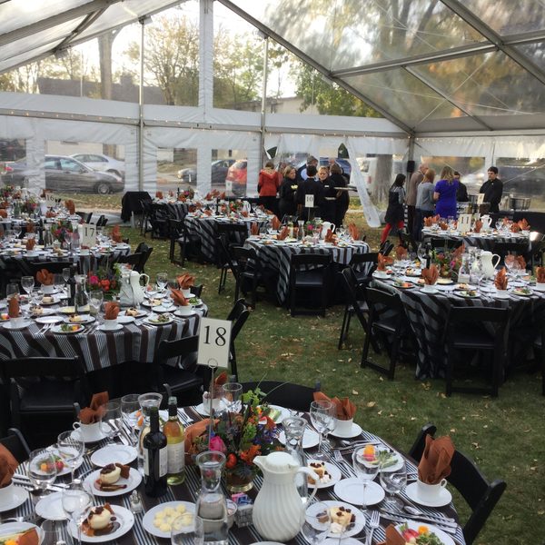 Trustees Dinner under the tent at Nutting House