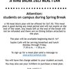 Spring Break Meal Plan