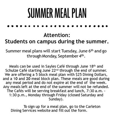 Summer Meal Plan 2023