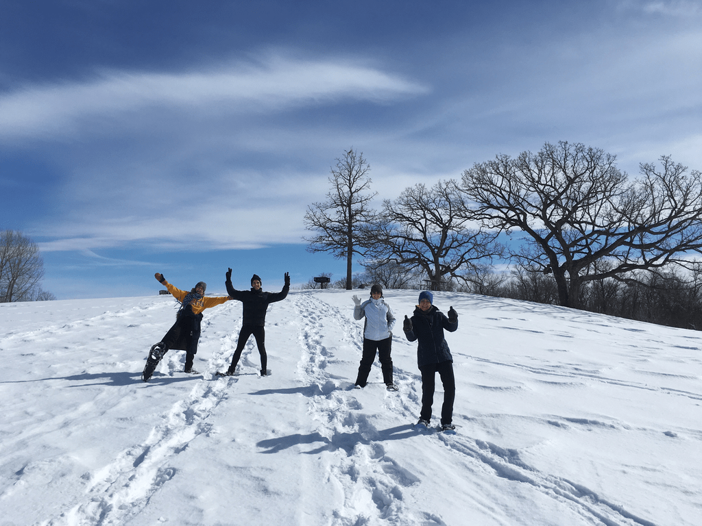 Snowshoeing in the Arb