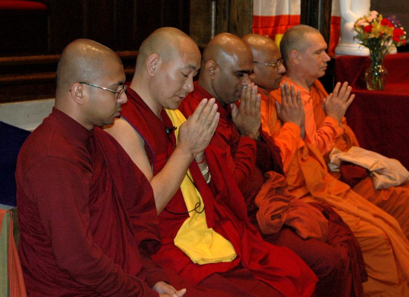 Monks at Buddhist Vesak Celebration on May 26, 2013