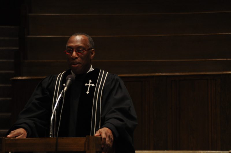 Rev. Oliver White at the Martin Luther King Jr. Chapel Service
