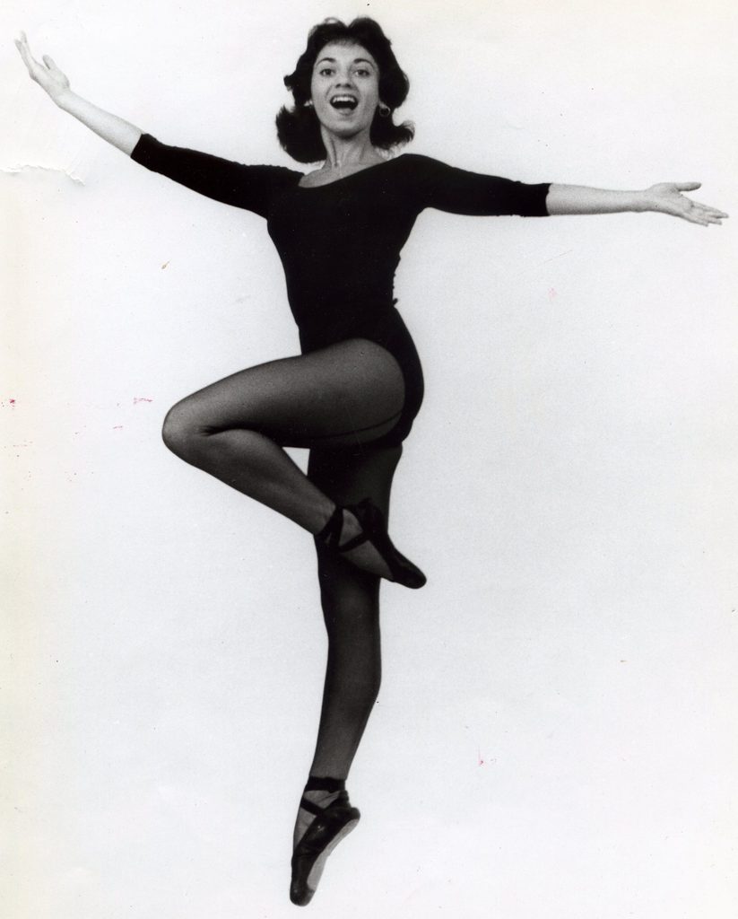 Antoinette "Toni" Sostek in a dancers pose