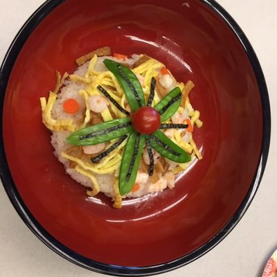 Artfully designed Japanese rice dish