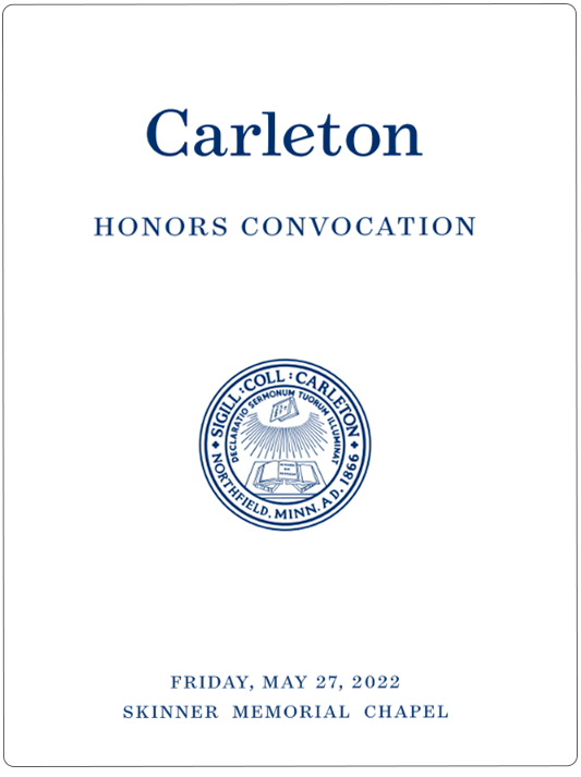 Honors Convocation program