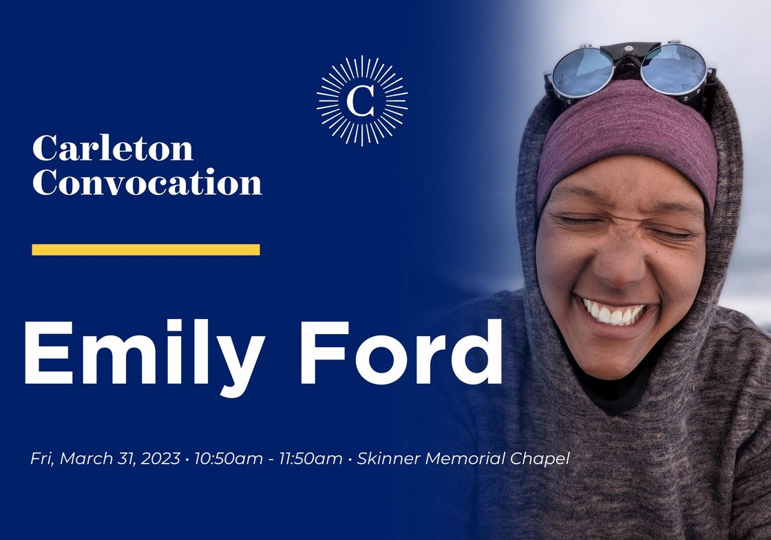 Convocation with Emily Ford Fri, March 31, 2023 • 10:50am - 11:50am (1h) • Skinner Memorial Chapel