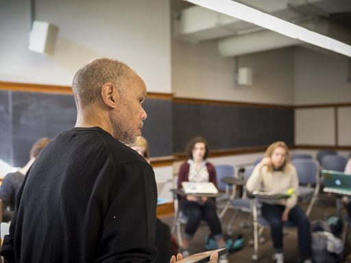A professor in a classroom