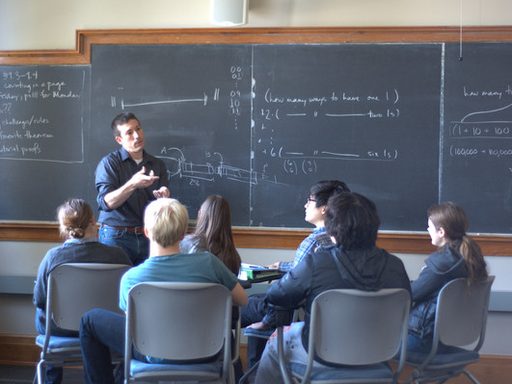 Professor teaches a computer science class