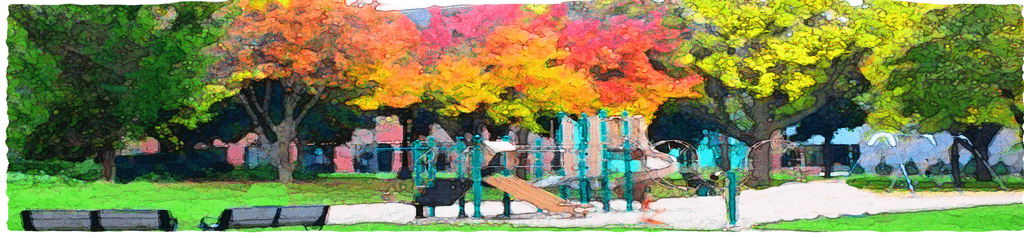 Central Park playground with Weitz Center in the background