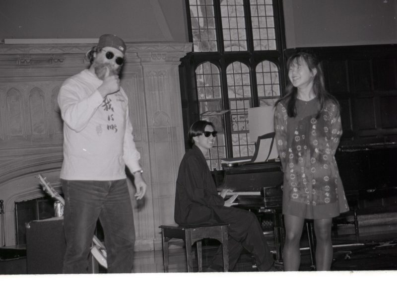 Mark Hansell performs with students at the 1995 Asian Music Festival.