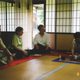 Facutly participating in a Japanese tea ceremony.
