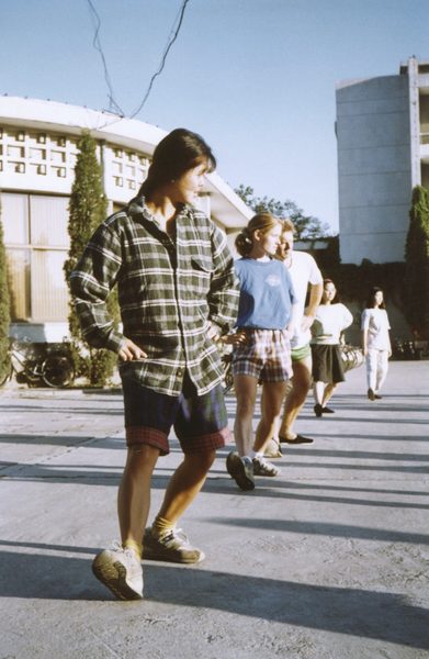 Students practicing tai chi