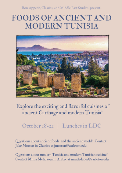 flyer with image of Tunisian landscapeadvertising event