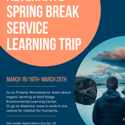Apply to an alternative spring break trip and participate in service learning