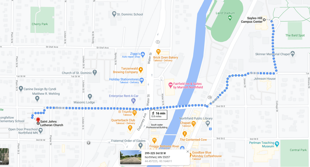 Walking Map to St. John's Church Polling Place