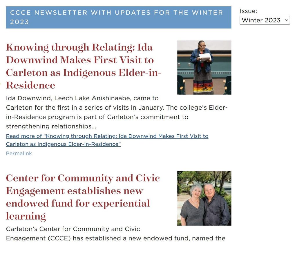 Winter Term Newsletter for the CCCE