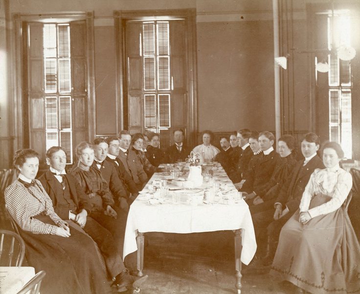 Isabella Watson's table in Gridley Hall dining room