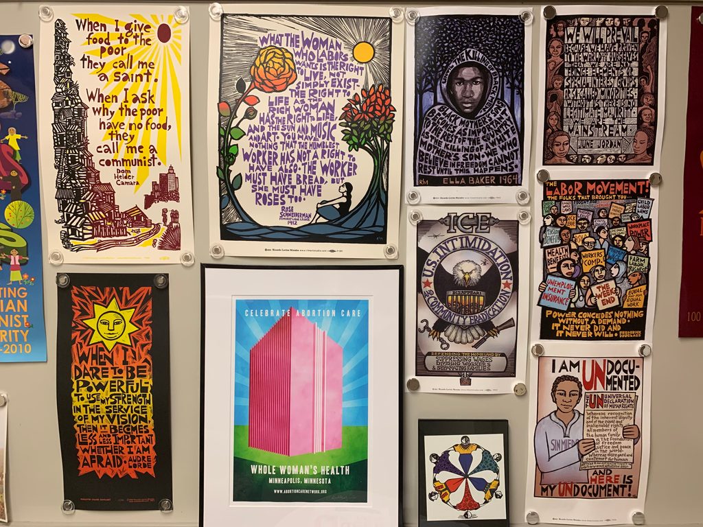 A wall in the WGST lounge