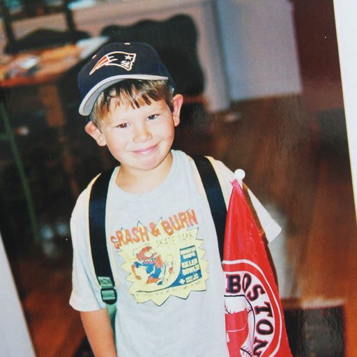 A child wearing a backpack