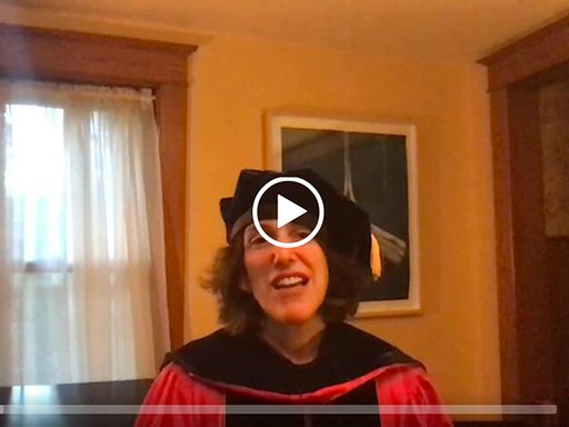 a professor in academic regalia