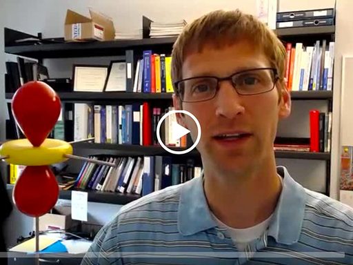 Professor and molecule model