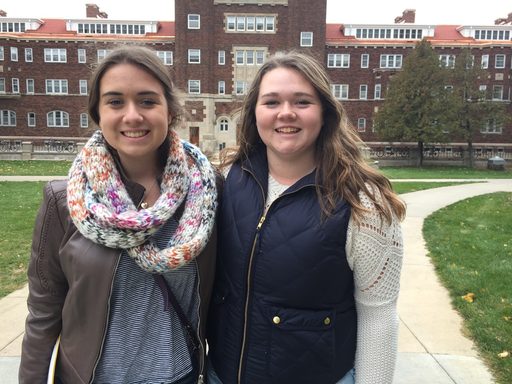 Two students on campus