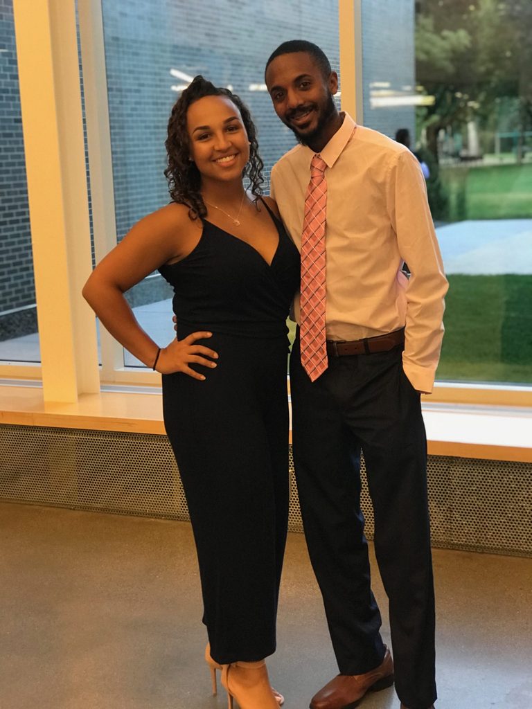 a couple dressed up for a fancy event