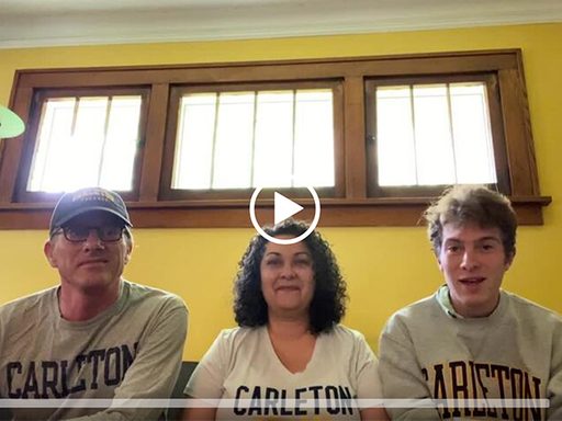 Three people recording a video message