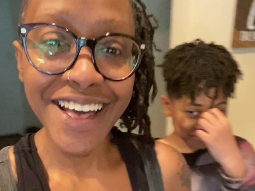 mother & son record a video