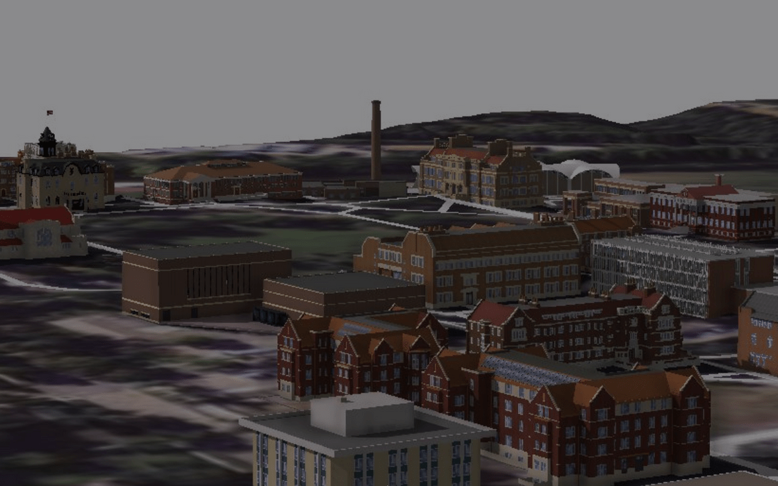 Screenshot of Carleton College 3D building models.
