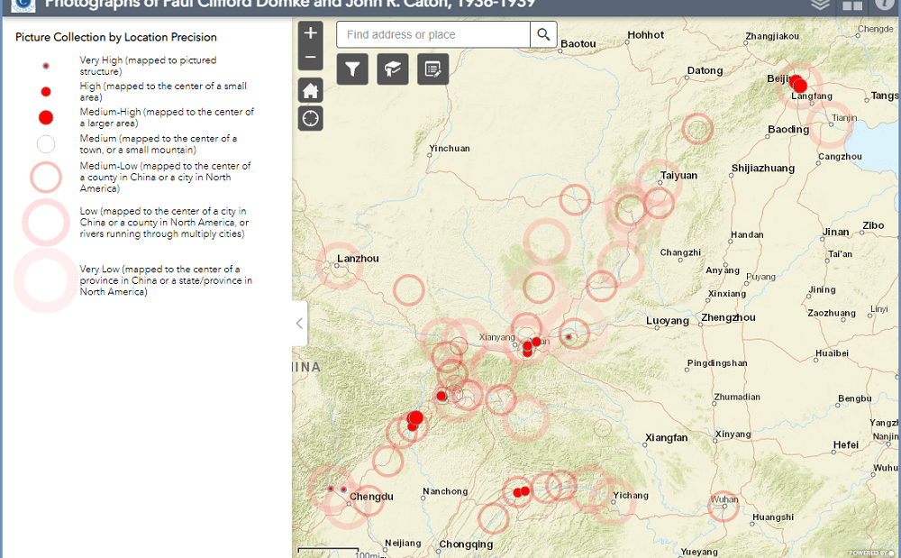 Locations of photos taken by Carleton alum Domke and Caton in 1930's.