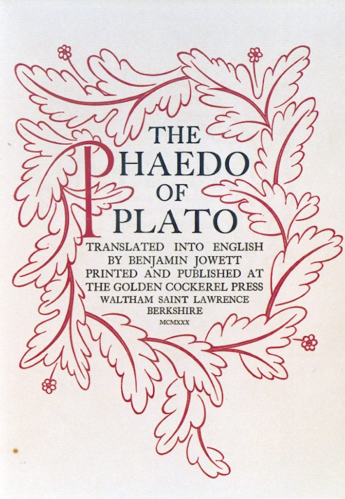 The Phaedo of Plato Title Page