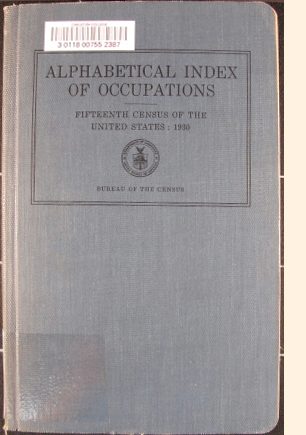 Alphabetical Index of occupations, 1930 book cover