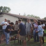 Mariko with her students at a BBQ