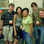 Mariko posing with alumni.