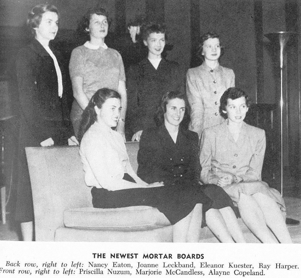 Carleton's first Mortar Board Initiates, November 4, 1951.