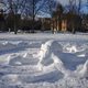 Students joined CANOE to create an octopus out of snow
