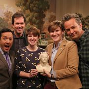 Carleton alumni and actors with Schiller on "Odd Couple"